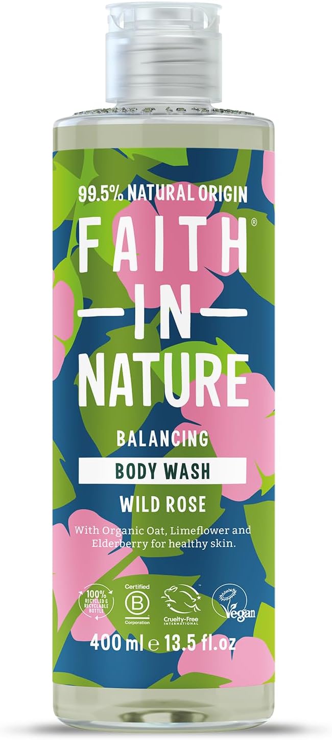 Faith In Nature Wild Rose Body Wash 400 ml Vegan & Cruelty Free