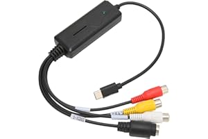 USB C Audio Video Capture Card, to USB Converter Adapter, Support AV/S Video Input, NTSC and PAL, for PC 7/8/8.1/10/Vista/XP/