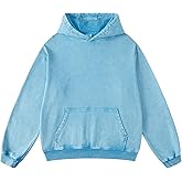 FAIABLE Mens Women Oversized Acid Wash Hoodie Unisex Cotton Heavyweight Sweatshirt Vintage Terry Hoodies Tops 2026