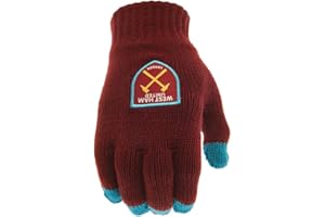 West Ham United FC Unisex Adult Touch Screen Winter Gloves (One Size) (Scarlet Red/Sky Blue)
