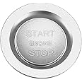 X AUTOHAUX Engine Start Stop Button Cover Kit One Click Push Start Button Trim Sticker for Land Rover Discovery for Range Rover Sport Silver Tone