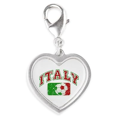 Amazoncom Royal Lion Silver Heart Charm Italy Soccer - 