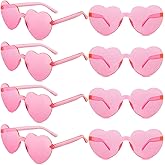 ayigu Heart Shaped Sunglasses for Women Trendy Heart Sunglasses Rimless Transparent Glasses Colorful Rave Party Favors