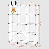 HOMIDEC Cube Bookcase 12-Cube Storage Unit Bookshelf Organizer White view 6
