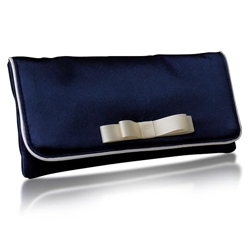 navy satin handbag