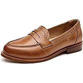 BEAU TODAY Womens Loafers, Leather Penny Loafers for Women, Comfortable Slip-on Loafers Shoes for Women Flats Shoes, Business Casual Office Work Dressy Shoes