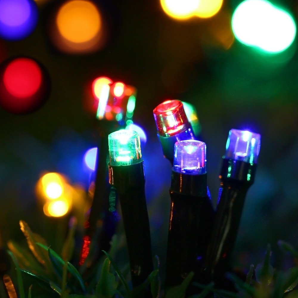 LED Solar Lichterkette,200er 22m 8 Modes weihnachten deko,Garten Außen Licht Dekorative Beleuchtung für Terrasse, Haus, Outdoor, Party, Hochzeit, Weihnachten (Mehrfarbig)