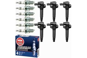 Yoshi Motors DG520 UF553 6 Ignition Coil Packs & NGK Iridium Spark Plugs Compatible With Ford Explorer Edge Fusion Flex Taurus Mustang Lincoln MKX Mercury Sable 3.5 3.7 3.5L 3.7L V6 2007-2018