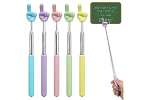 CAPHONT 5 PCS Retractable Teacher Pointer Stick for Classroom Kids Reading Finger Pointer Stick for School Kindergarten Elementary, Classroom Supplies