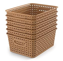 WYT 6-Pack Plastic Small Shelf Storage Weave
