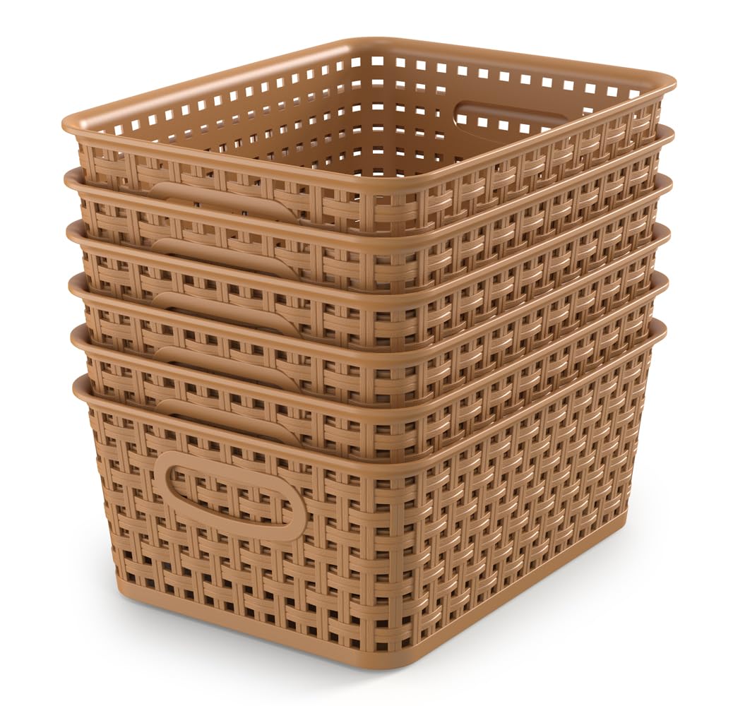 WYT 6-Pack Plastic Small Shelf Storage Weave