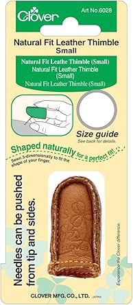 CLOVER Natural Fit Leather Thimble, Small