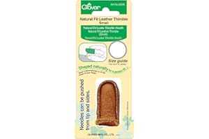 Clover Natural Fit Leather Thimble Small, Lt. Brown