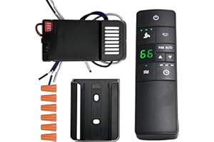 YUNBEI Universal Thermostatic Ceiling Fan Remote Control Kit with Holder for Hampton Bay Home Decorators Collection Hunter, Multi-Function w/Timer Light Dimmer for 3-Speed 110V AC Ceiling Fans