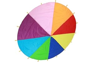 Kids Parachute Giant Multicolored Kid’s Play Parachute Canopy with 16 Handles Indoor & Outdoor Games and Exercise Toy Promote