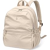 GOLF SUPAGS 13L Mini Backpack Lightweight Nylon Daypack for Women, Small City Pack, Versatile Ladies Backpack for Shopping & Travel, Light Apricot