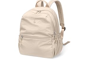 GOLF SUPAGS 13L Mini Backpack Lightweight Nylon Daypack for Women, Small City Pack, Versatile Ladies Backpack for Shopping & Travel, Light Apricot