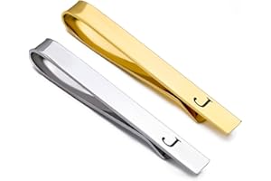 GWD Stainless Steel Tie Clips for Men Personalized Initial Tie Clip Classic Tie Bar Set