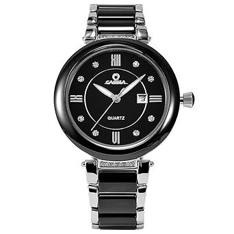 CASIMA Quartz Bracelet Dazzle Beauty Stainless Steel Ceramic Band Wrist Watch for Women - SP-2608-CS7