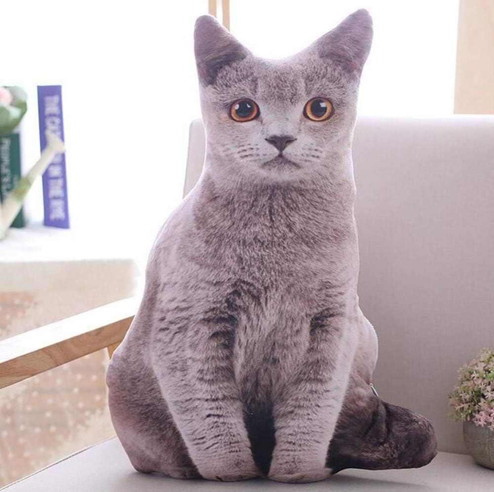 Amazon Co Jp Cosmic Tree リアル 猫 Cat 大きい 50cm 特大 サイズ ぬいぐるみ ロシアンブルー アメリカンショートヘア 茶トラ 枕 抱き枕 ふわふわ モチモチ プレゼント ギフト ロシアンブルー ホーム キッチン