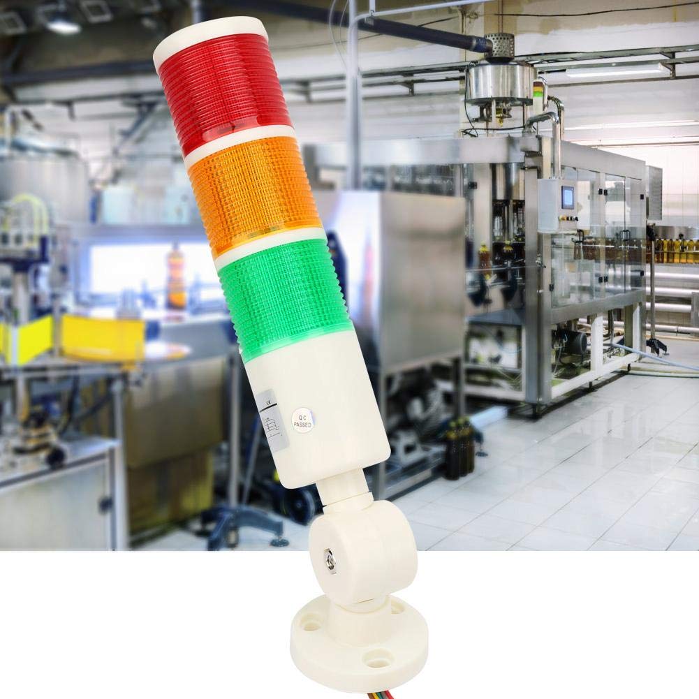 24V CNC Machine Warning Light Red+Green+Orange 3 Color Flashing Bright