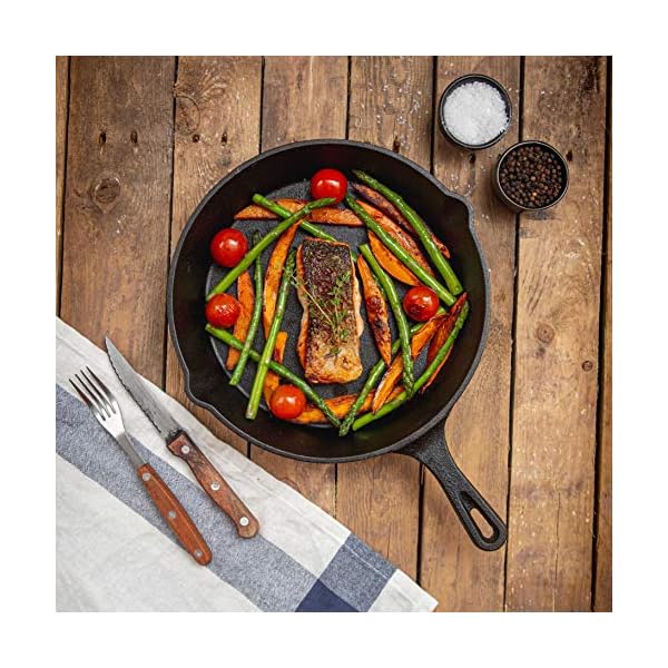 Pre-Seasoned-Cast-Iron-Skillet-Frying-Pans-Oven-Safe-Cookware-for-Indoor-Outdoor-Use-Grill-StoveTop-Black-3-Piece-Chef-Set-6-Inch-15cm-8-Inch-20cm-10-Inch-25cm nuovva Pre-Seasoned Cast Iron Skillet Frying Pans Oven Safe Cookware for Indoor & Outdoor Use - Grill, StoveTop, Black…