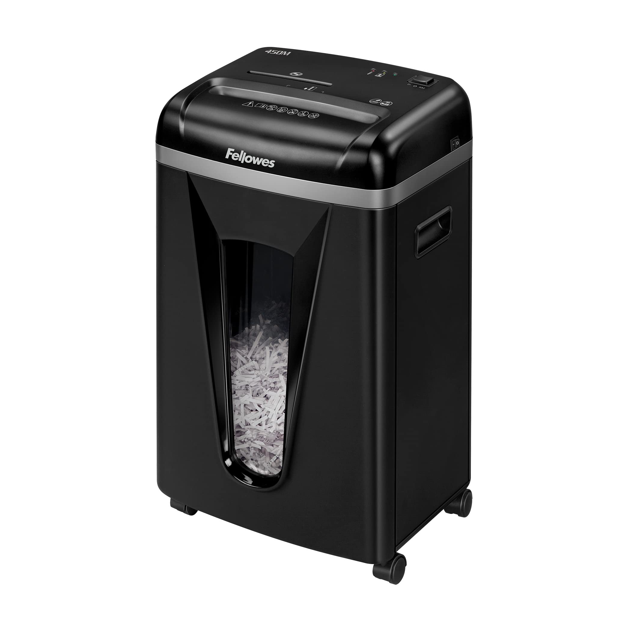 Fellowes Powershred 450M Paper Shredder, 9 Sheet Micro-Cut Shredder For the Small or Home Office With Silent Shred Technology