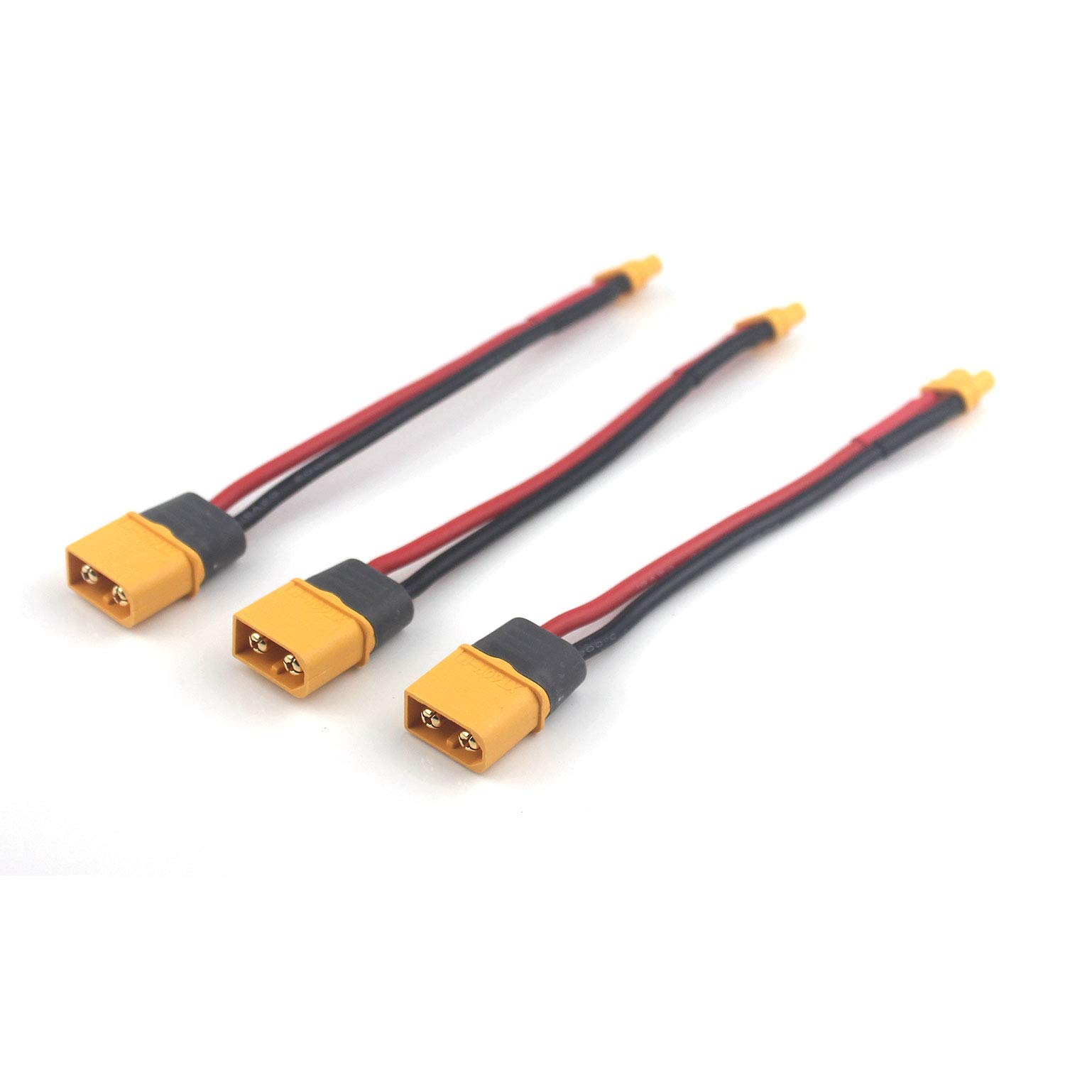 Taikuwu XT60 to XT30 Adapter 3 Pack with 16AWG Silicone Cables - Drone RC Connector for ESC/Charger/Battery Conversion (10cm)