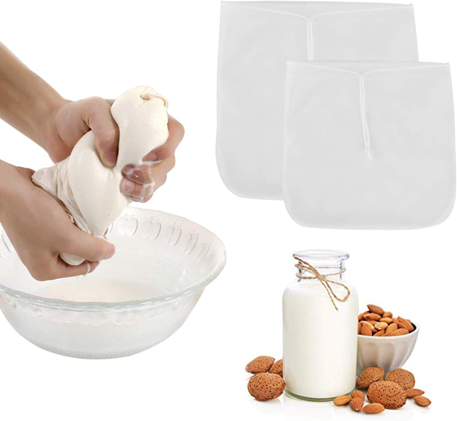 2 Pack Nut Milk BagReusable Multipurpose Food Strainer
