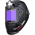 ARCCAPTAIN Large View 3.94" x 3.66" True Color Auto Darkening Welding Helmet with Light, Solar Powered Welding Hood, 4 Arc Se