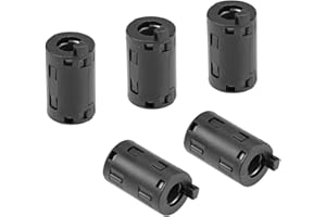 uxcell 11mm Ferrite Cores Ring Clip-On RFI EMI Noise Suppression Filter Cable Clip, Black 5pcs