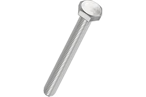 Kozelo 5 Pcs Hex Head Screws Bolts - [M10-1.25x100] 304 Stainless Grade A2-70 Steel Fully Threaded Hex Tap Metric Hexagon Hea