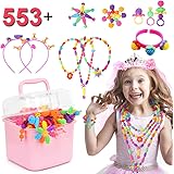 Pop Beads, Kids Crafts, 600+ DIY Jewelry Making Kit, Snap Pop beads for girls to Make Hairband, Necklaces, Bracelets, Creative Toddler Girl Toys, Top Birthday Gifts for 3 4 5 6 7 8 9 10 Year Old Girls