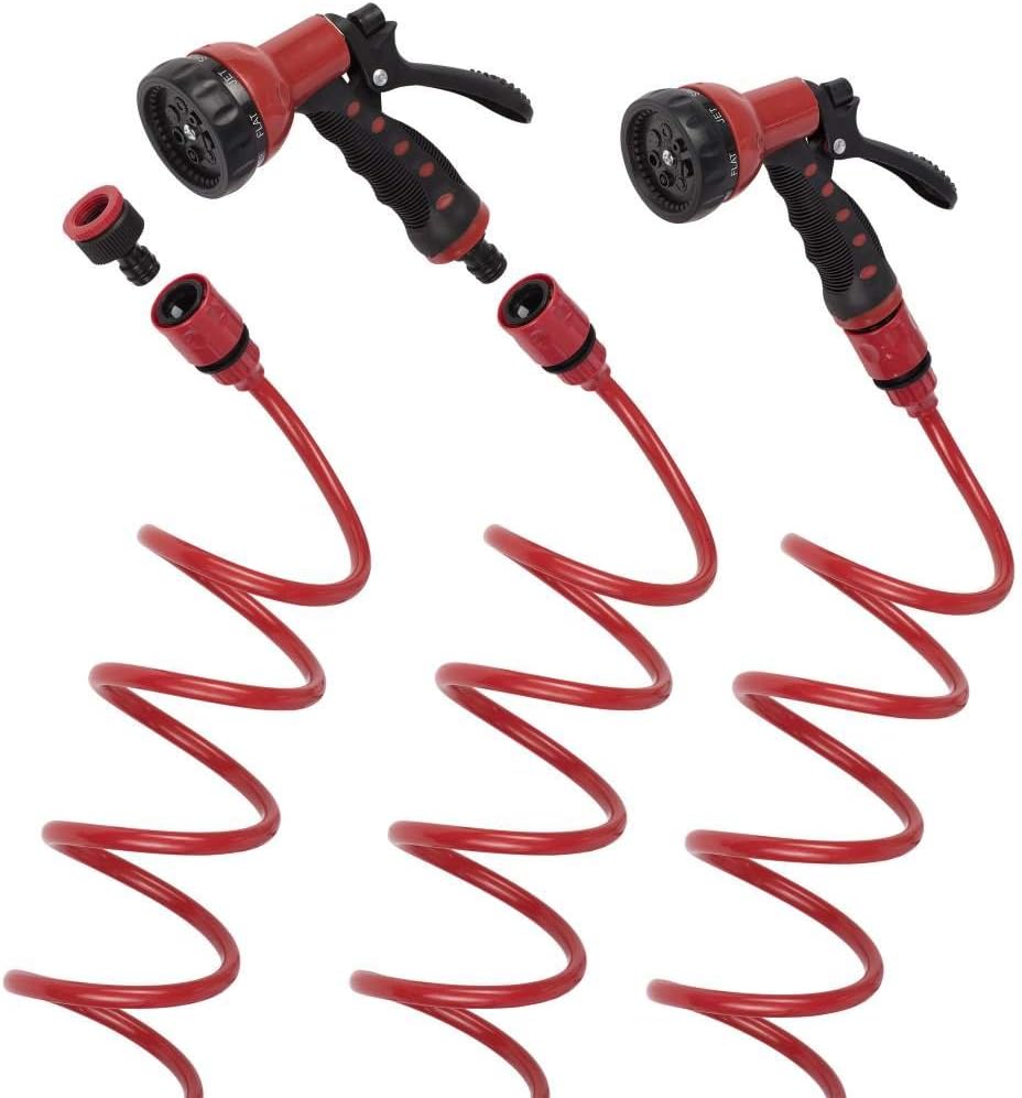 KREATOR KRTGR6703 Garden 15 Meters + Hand Shower Gun Spiral Hose, Red, 15 metros - Image 4