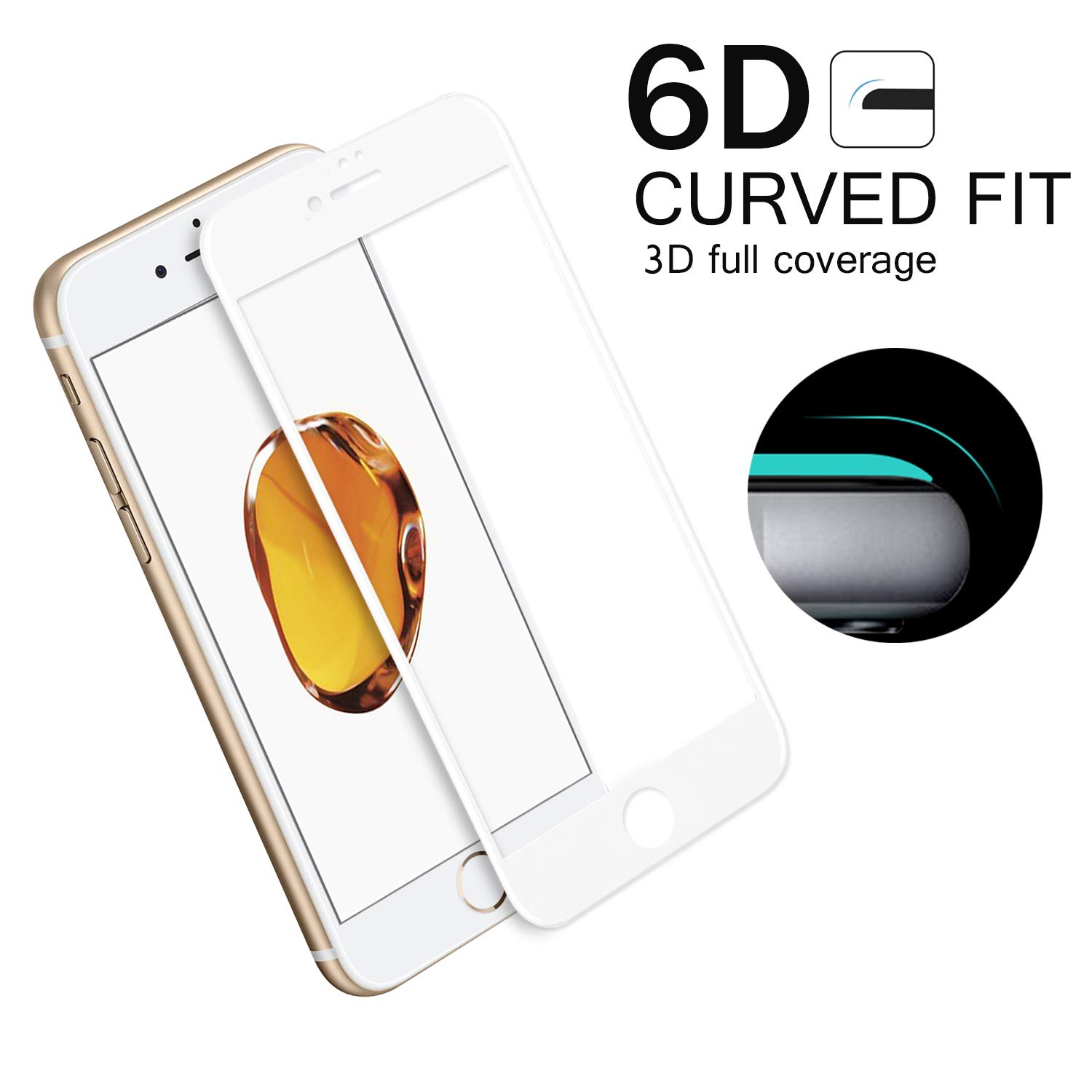 iPhone 6 / 6S Screen Protectors 9H Full Glue Edge...