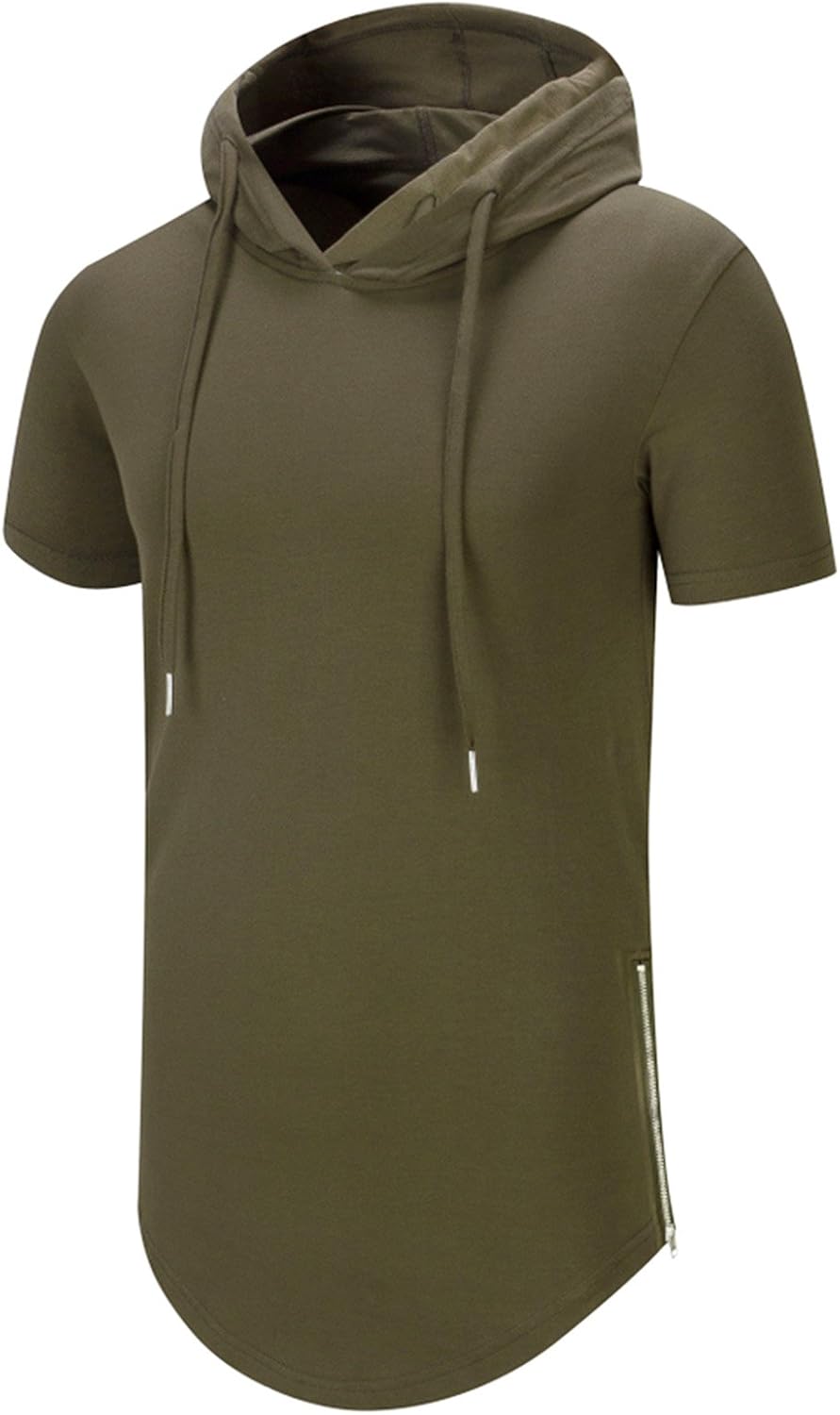 Aiyino Men's Hipster Hip Hop Long Sleeve Longline Pullover Hoodies Shirts: Clothing