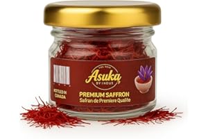 Asuka Saffron – 2g Premium Grade A+ Threads – Hand-Harvested in Kashmir Valley, India – Pure Saffron in Glass Jar for Cooking
