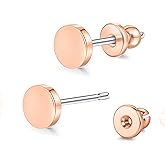 LimerenciaTitanium Stud Earrings,F136 Implant Grade Pure Titanium Studs 3mm/4mm for Hypoallergenic for Women Men Sensitive Ears