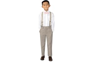 Spring Notion Boys' 4-Piece Suspender Outfit, Customizable Option Available