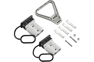 micrl 2 Pcs 4 Gauge 175 Amp Battery Quick Connect/Disconnect with Handle, Jumper Cable Plug Connector Kit for Recovery Winch, Towing Systems(Grey)