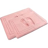 PAGGED Pink Bathroom Rug Set of 2 Memory Foam Bath Mat Set Non Slip Washable Floor Mats Soft Absorbent Plush Microfiber Shower Tub Bathrug Blsh