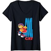 Women's Garfield Cool Cat Retro 90's Cartoon Cat V-Neck T-Shirt