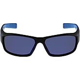 Nike Grey with Flash Lens Brazen R Sunglasses, Matte Black/Military Blue