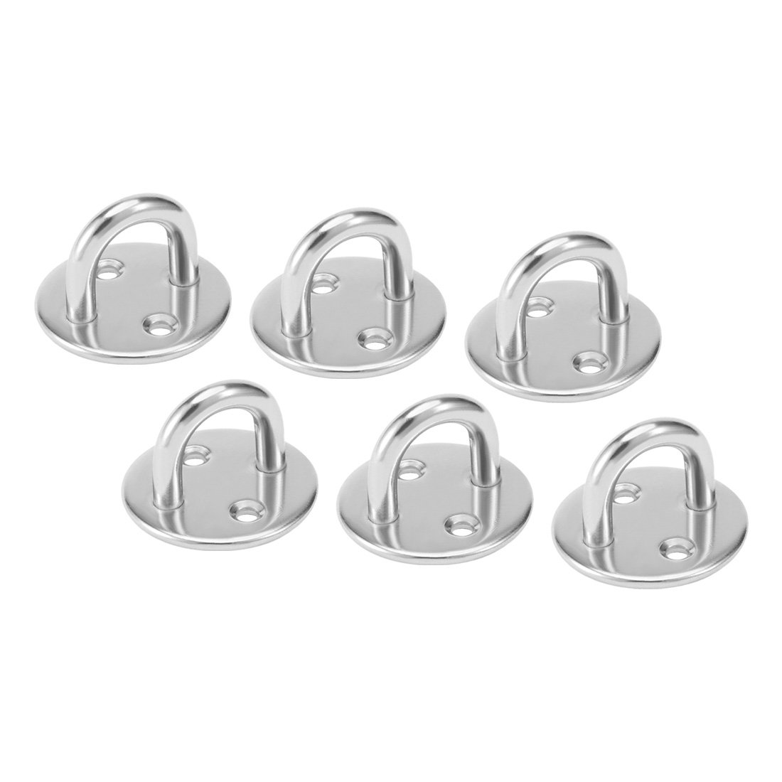 Sourcingmap 316 Stainless Steel 6mm Thick Ring Round Sail Shade Pad Eye Plate Boat Rigging 6pcs