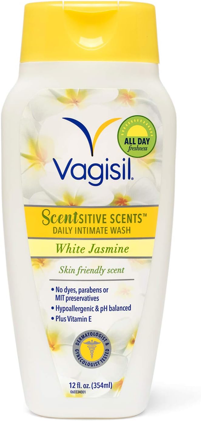 Vagisil Scentsitive Scents Daily Intimate Feminine Wash for Women, Gynecologist Tested, White Jasmine, 12 Fluid Ounce: Health & Personal Care