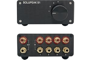 SOLUPEAK RCA Switch Stereo 4 in 1 Out Audio Signal Source Switcher HiFi Input Selector Splitter Box S1