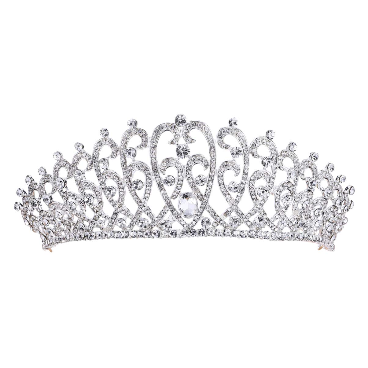 Minkissy Prom Queen Crown Crystal Tiara Wedding Crown Princess Crown Pageant Crown Tiara for Women and Girls (Golden)