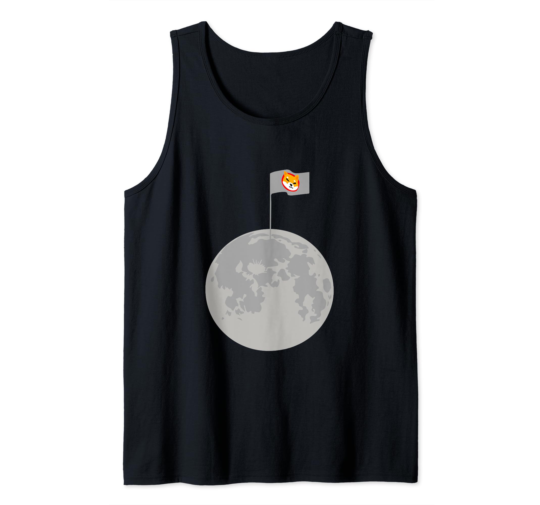 Shiba Inu Coin Flag On Moon Blockchain Cryptocurrency Humor Tank Top