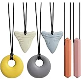Chew Necklaces for Sensory Kids, 6 Pack Teething Necklaces for Sensory Boys and Girls with Autism, ADHD, SPD, Chewing, Biting