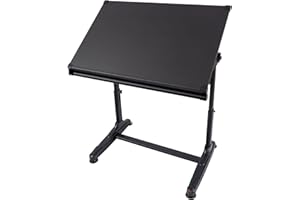 S STAND UP DESK STORE Stand Up Desk Store Adjustable Height and Angle Drafting Table Drawing Desk with Large Surface (Black Frame/Black Top, 40" W X 26" D)